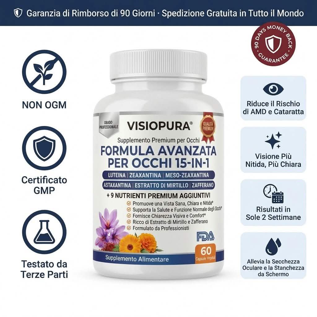 VisioPura 15-in-1 — La Formula con il 3° Carotenoide che PreserVision Non Ha - VistasChiara