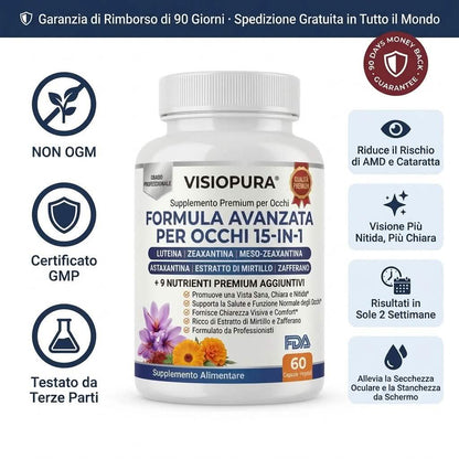 VisioPura 15-in-1 — La Formula con il 3° Carotenoide che PreserVision Non Ha - VistasChiara