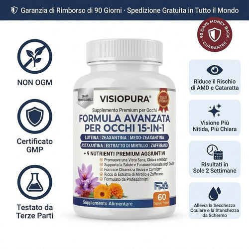 VisioPura 15-in-1 — La Formula con il 3° Carotenoide che PreserVision Non Ha - VistasChiara