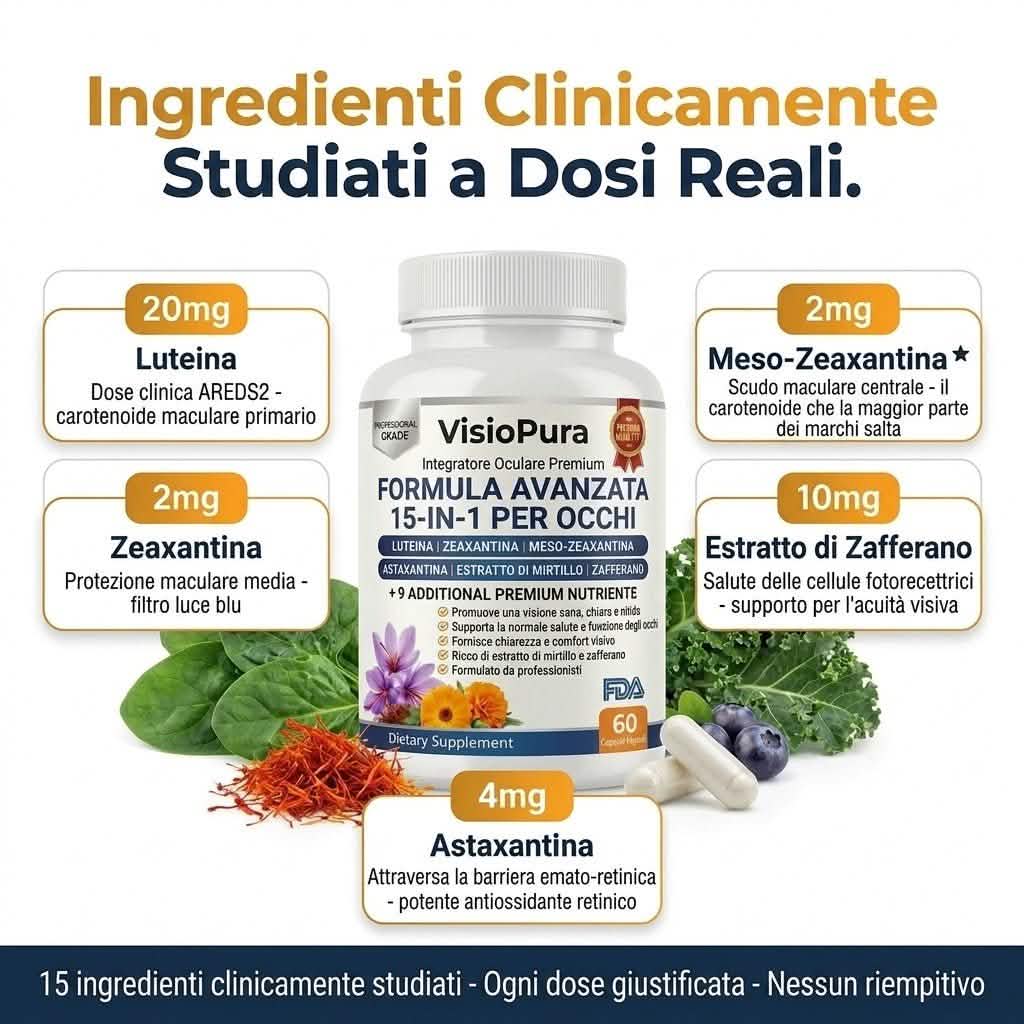 VisioPura 15-in-1 — La Formula con il 3° Carotenoide che PreserVision Non Ha - VistasChiara
