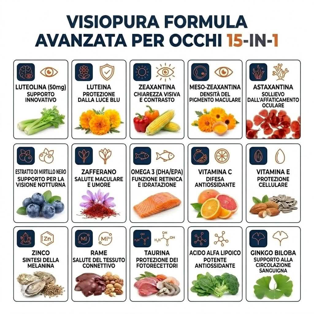 VisioPura 15-in-1 — La Formula con il 3° Carotenoide che PreserVision Non Ha - VistasChiara